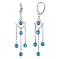 Blue Topaz Faro Drop Earrings 3.0ctw in 9ct White Gold