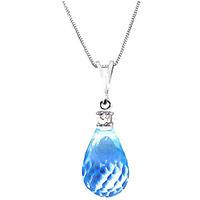 Blue Topaz and Diamond Pendant Necklace 2.25ct in 9ct White Gold