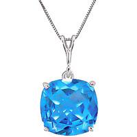 Blue Topaz Rococo Pendant Necklace 3.6ct in 9ct White Gold