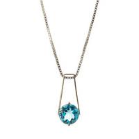 Blue Topaz Embrace Pendant Necklace 1.45ct in 9ct White Gold