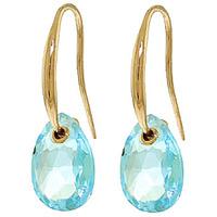 Blue Topaz Droplet Briolette Earrings 8.0ctw in 9ct Gold