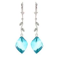 blue topaz and diamond drop earrings 278ctw in 9ct white gold