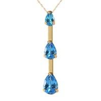 Blue Topaz Trinity Pendant Necklace 0.26ct in 9ct Gold