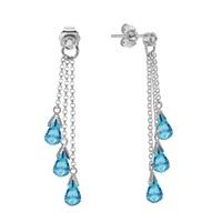 blue topaz and diamond trilogy droplet earrings 105ctw in 9ct white go ...