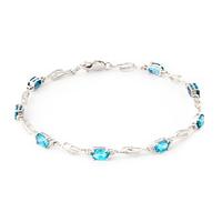 blue topaz and diamond classic tennis bracelet 338ctw in 9ct white gol ...