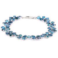 Blue Topaz Blossom Bracelet 20.7ctw in 9ct White Gold