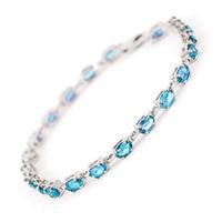 Blue Topaz Infinite Tennis Bracelet 5.5ctw in 9ct White Gold