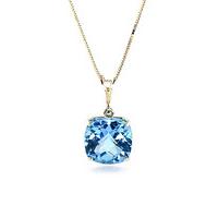 Blue Topaz Rococo Pendant Necklace 3.6ct in 9ct Gold