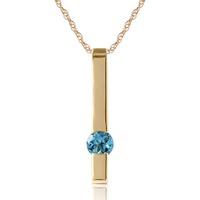 blue topaz bar drop pendant necklace 025ct in 9ct gold