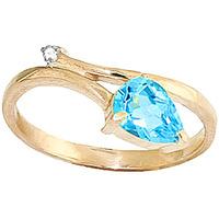 Blue Topaz and Diamond Ring 0.82ct in 9ct Gold