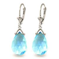 Blue Topaz Droplet Briolette Earrings 10.2ctw in 9ct White Gold