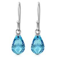 Blue Topaz Zeal Briolette Drop Earrings 2.7ctw in 9ct White Gold