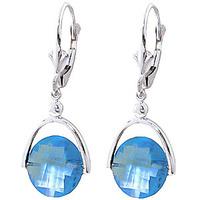 Blue Topaz Drop Earrings 6.5ctw in 9ct White Gold