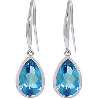 blue topaz elliptical drop earrings 50ctw in 9ct white gold