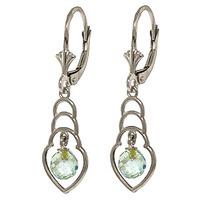 Blue Topaz Wireframe Drop Earrings 1.25ctw in 9ct White Gold