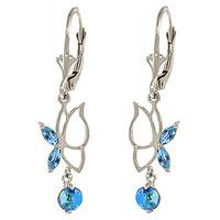 blue topaz butterfly drop earrings 035ctw in 9ct white gold