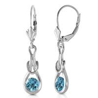 Blue Topaz San Francisco Drop Earrings 1.3ctw in 9ct White Gold