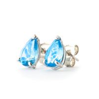 Blue Topaz Stud Earrings 3.15ctw in 9ct White Gold