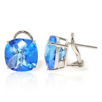 Blue Topaz Stud Earrings 7.2ctw in 9ct White Gold