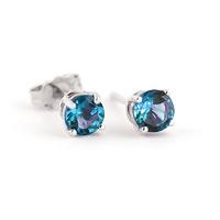 Blue Topaz Stud Earrings 0.95ctw in 9ct White Gold