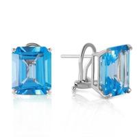 Blue Topaz Stud Earrings 14.0ctw in 9ct White Gold