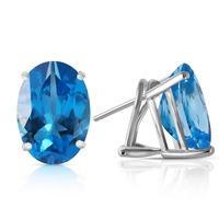 Blue Topaz Stud Earrings 16.0ctw in 9ct White Gold