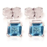 Blue Topaz Alexandra Stud Earrings 0.95ctw in 9ct White Gold