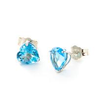 blue topaz heart stud earrings 325ctw in 9ct white gold