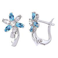 blue topaz diamond and peridot flower petal stud earrings 10ctw in 9ct ...