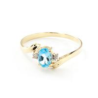 blue topaz and diamond embrace ring 045ct in 9ct gold