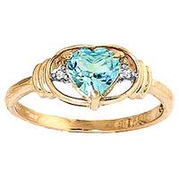 Blue Topaz and Diamond Ring 0.95ct in 9ct Gold