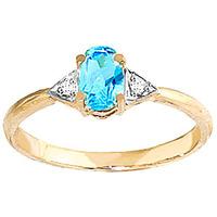 Blue Topaz and Diamond Allure Ring 0.45ct in 9ct Gold