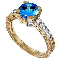 blue topaz and diamond renaissance ring 15ct in 9ct gold