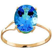 Blue Topaz Claw Set Ring 2.2ct in 9ct Gold