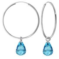 Blue Topaz Briolette Earrings 4.5ctw in 9ct White Gold