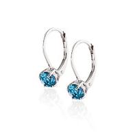 Blue Topaz Boston Drop Earrings 1.2ctw in 9ct White Gold