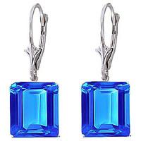 Blue Topaz Drop Earrings 13.0ctw in 9ct White Gold