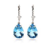 Blue Topaz Drop Earrings 13.0ctw in 9ct White Gold