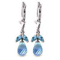 blue topaz snowdrop briolette earrings 34ctw in 9ct white gold