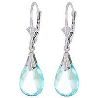 Blue Topaz Droplet Briolette Earrings 6.0ctw in 9ct White Gold