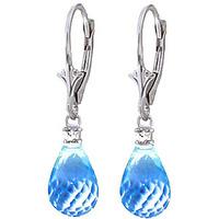 blue topaz and diamond droplet earrings 45ctw in 9ct white gold