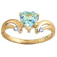 Blue Topaz and Diamond Ring 0.95ct in 9ct Gold