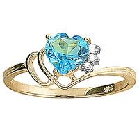 Blue Topaz and Diamond Passion Ring 0.95ct in 9ct Gold