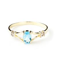 Blue Topaz and Diamond Aspire Ring 0.45ct in 9ct Gold