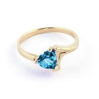 blue topaz devotion heart ring 095ct in 9ct gold