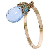 Blue Topaz Crown Briolette Ring 3.0ct in 9ct Gold