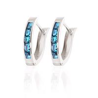 blue topaz acute huggie earrings 12ctw in 9ct white gold