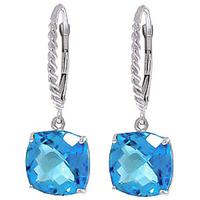 Blue Topaz Rococo Twist Drop Earrings 7.2ctw in 9ct White Gold