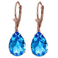 blue topaz drop earrings 130ctw in 9ct rose gold