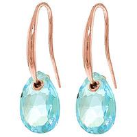 blue topaz droplet briolette earrings 80ctw in 9ct rose gold